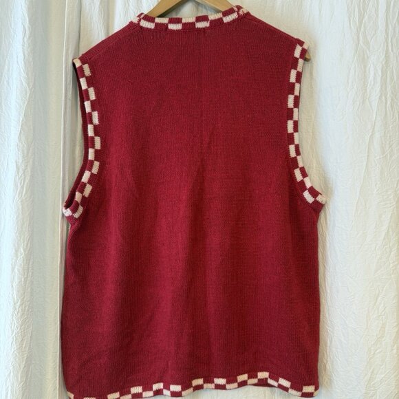 Theme Works Kikit Women XL Christmas Sweater Vest Vintage Red Holiday Snowman - Picture 4 of 10